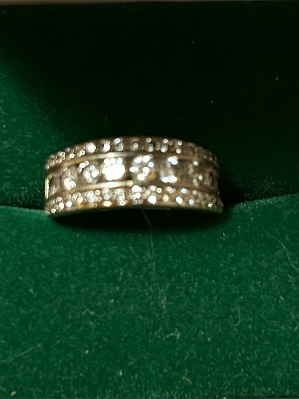 Elegant Silver-Tone Crystal Pavé Women's Band - Silver - Picture 2 of 9